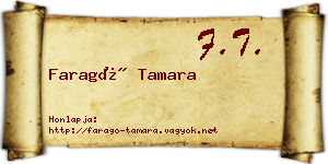 Faragó Tamara névjegykártya