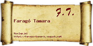 Faragó Tamara névjegykártya