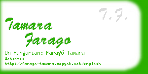 tamara farago business card